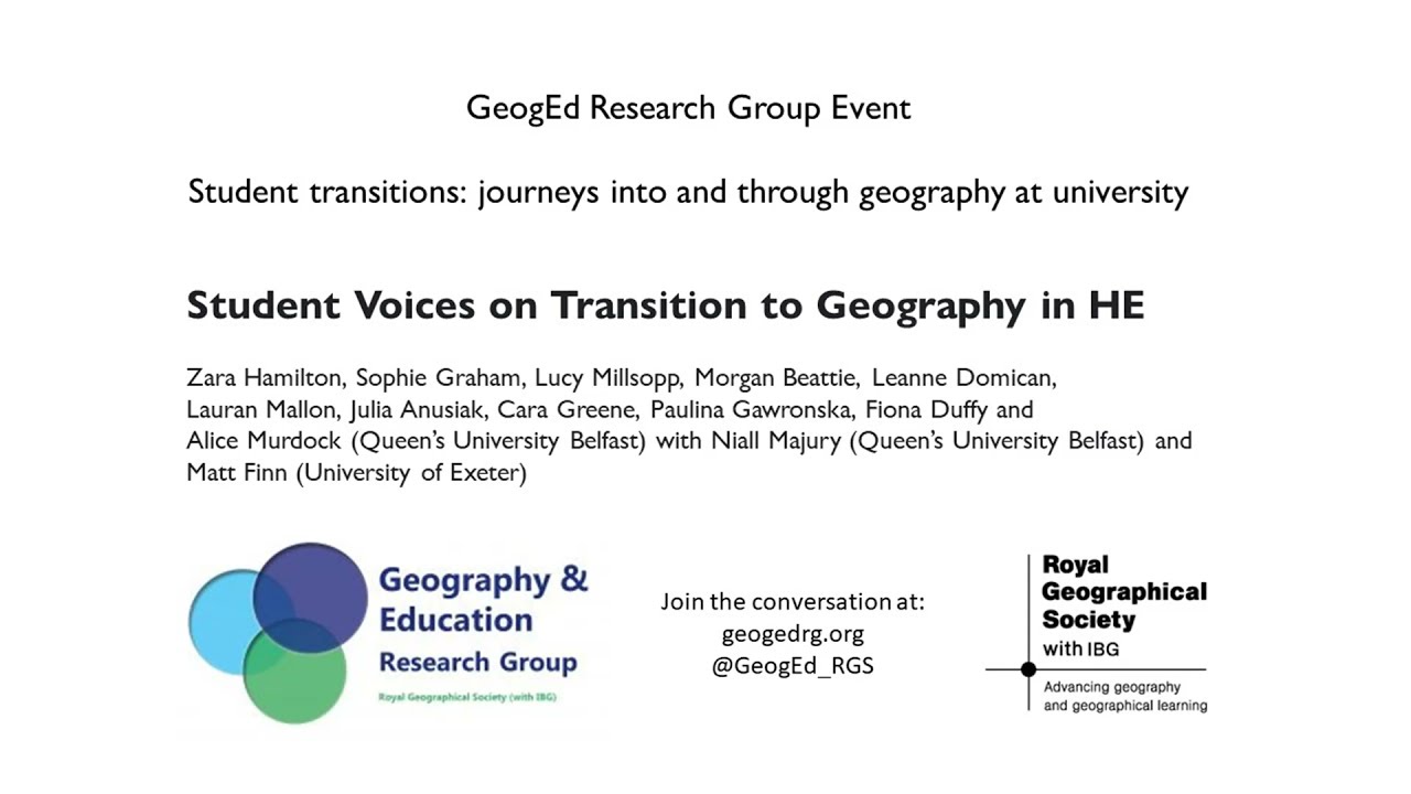 Student transitions journeys into and through geography at university